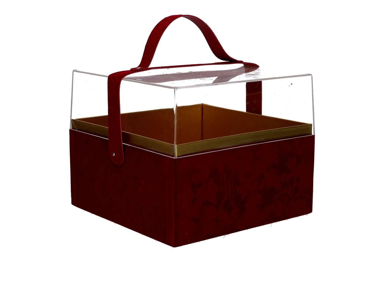 Scatola natalizia in cartone con maniglia 23,5x23,5x19cm