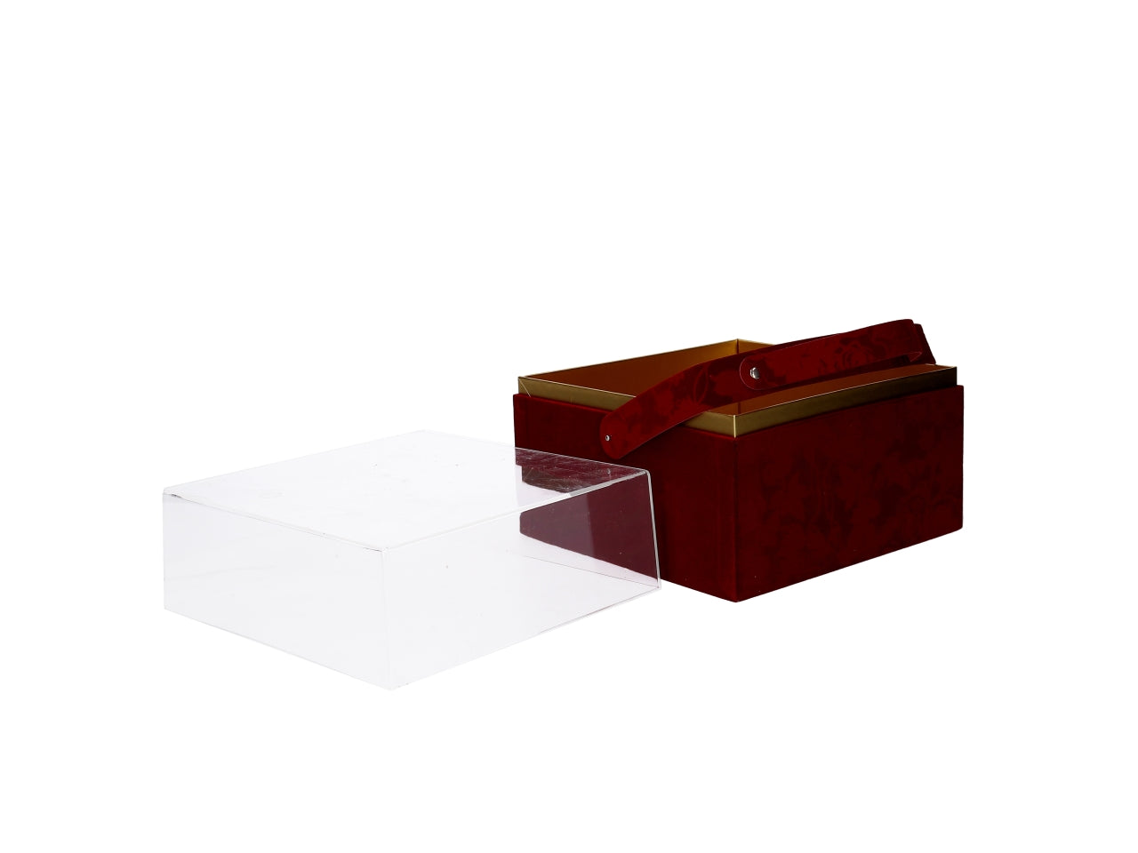 Scatola natalizia in cartone con maniglia 23,5x23,5x19cm