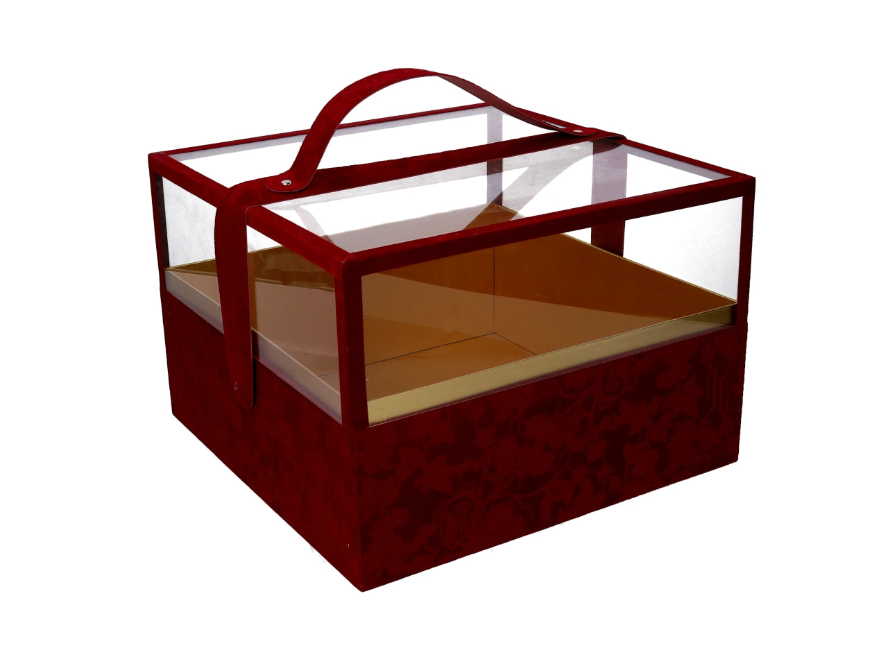 Scatola natalizia in cartone rosso 34x32x22cm