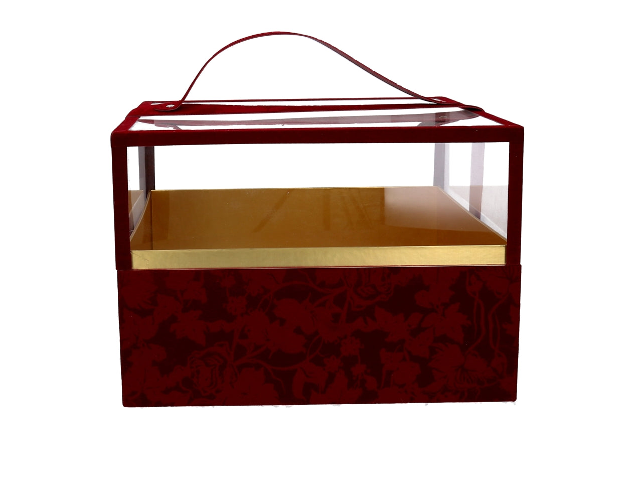 Scatola natalizia in cartone rosso 34x32x22cm