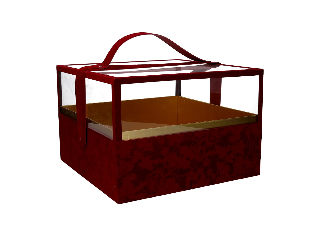 Scatola natalizia in cartone rosso 34x32x22cm