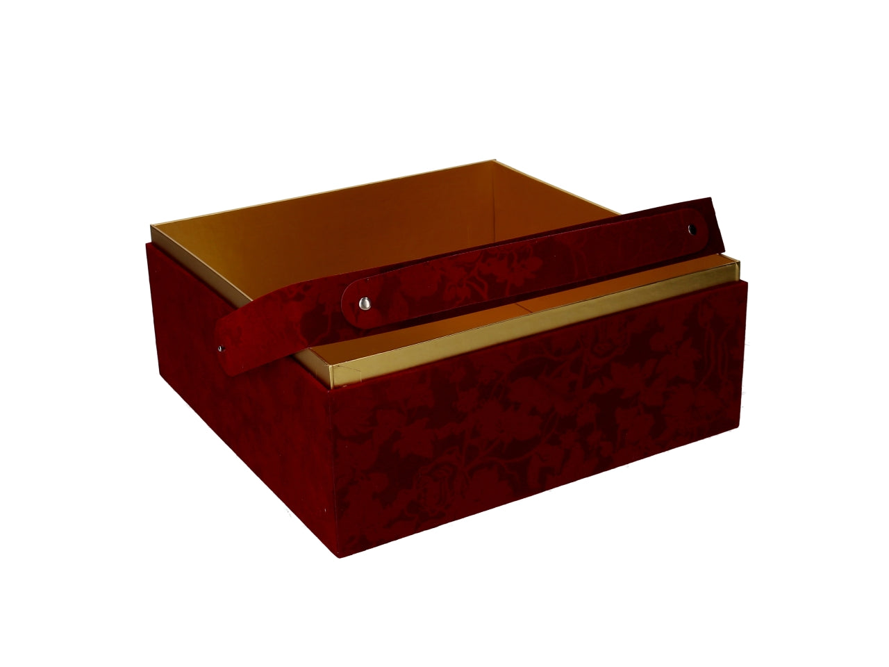 Scatola natalizia in cartone rosso 34x32x22cm