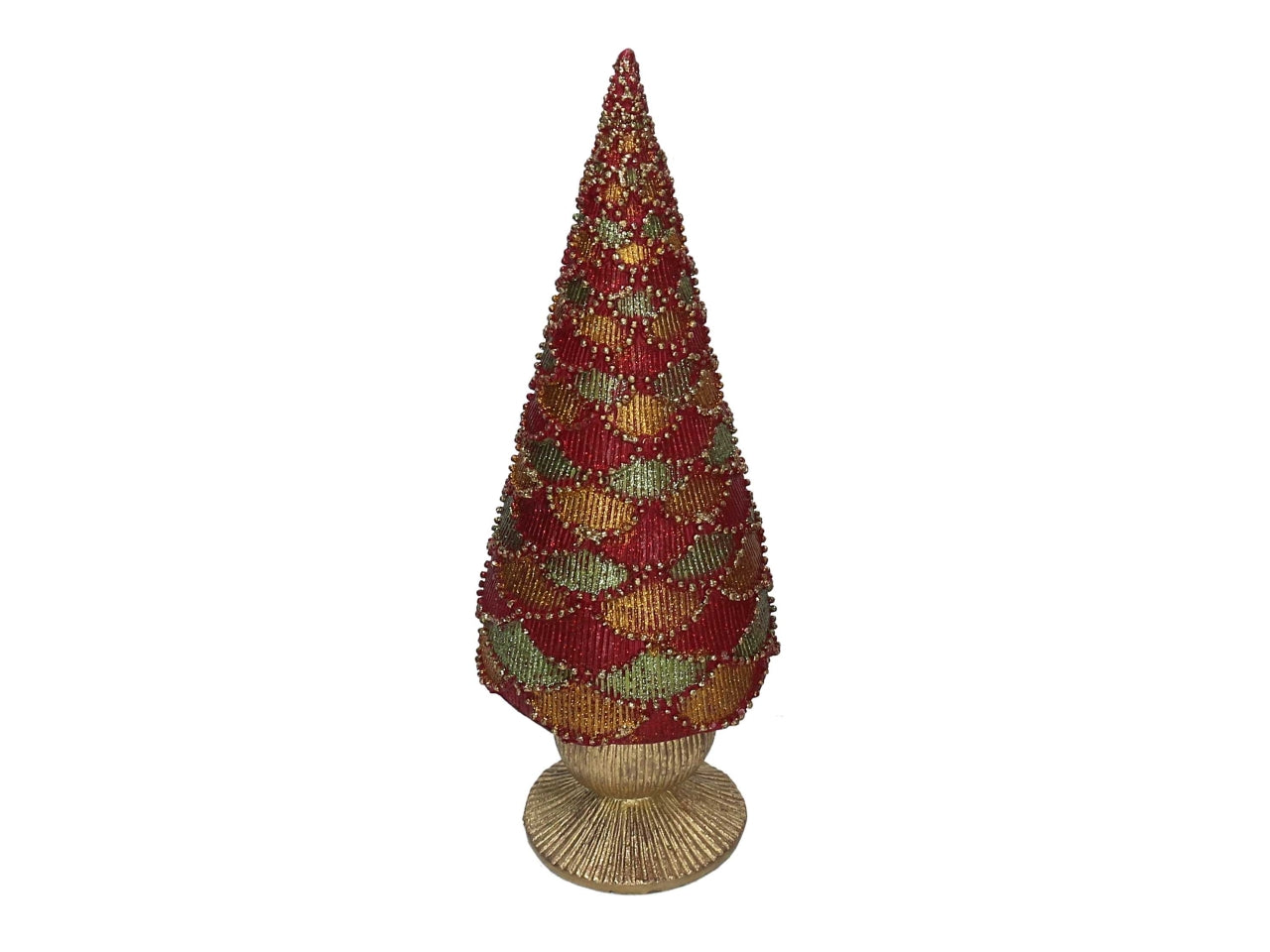 Albero in resina oro e rosso 37cm