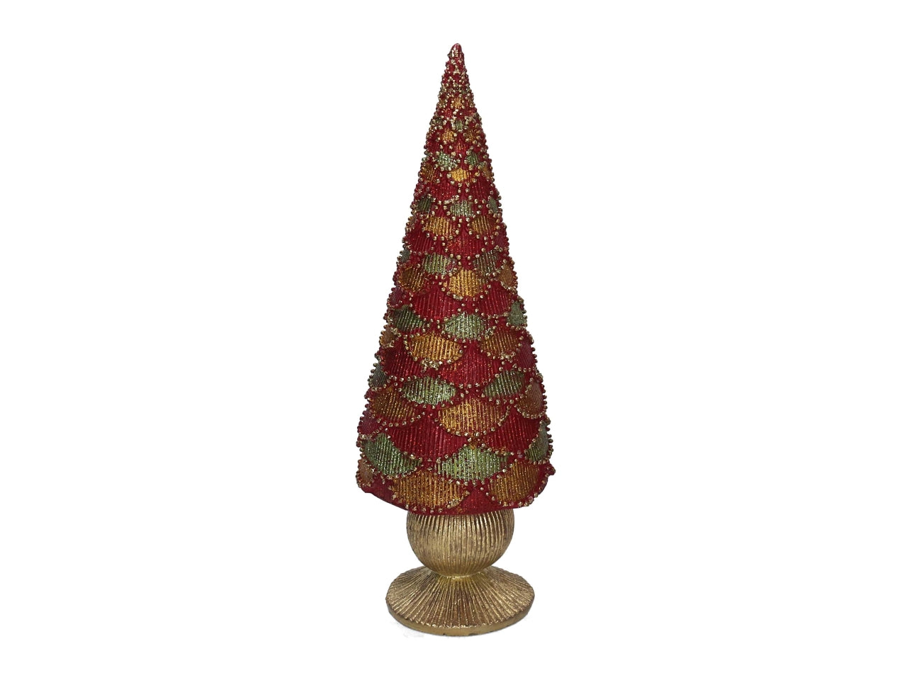 Albero in resina oro e rosso 43cm