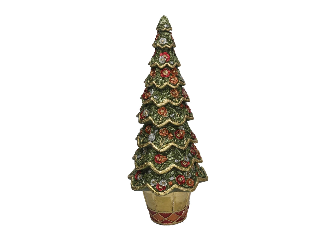 Albero in resina fiori verde 33cm