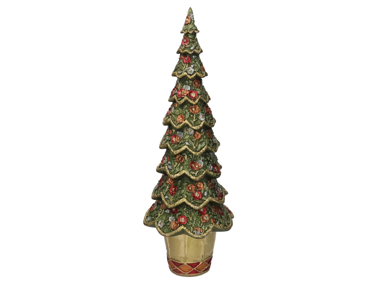 Albero in resina fiori verde 43cm