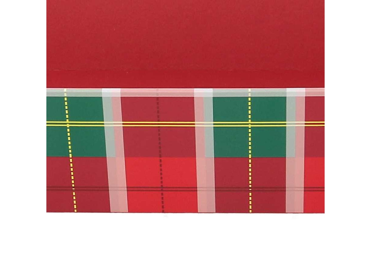 Cesta natalizia in cartone rosso tartan 29x23x8 cm - Vacchetti
