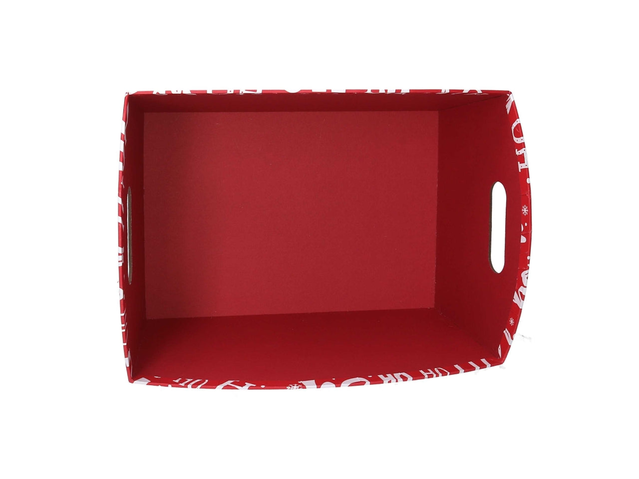 Cesta natalizia in cartone rosso tartan 27x14x15 cm - Vacchetti