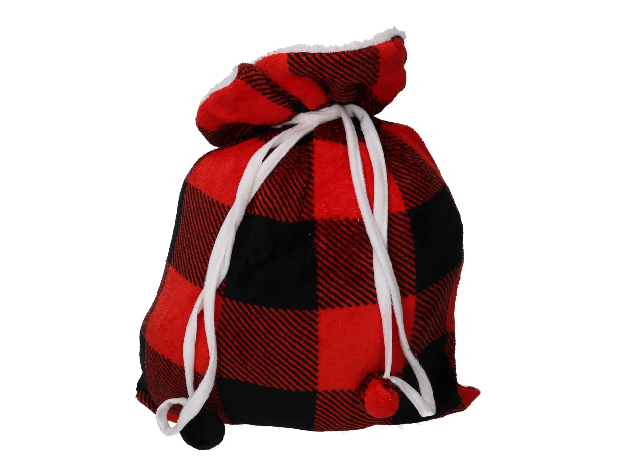 Coperta natalizia in poliestere con stampa scozzese rosso e nero 125x150 cm - Vacchetti