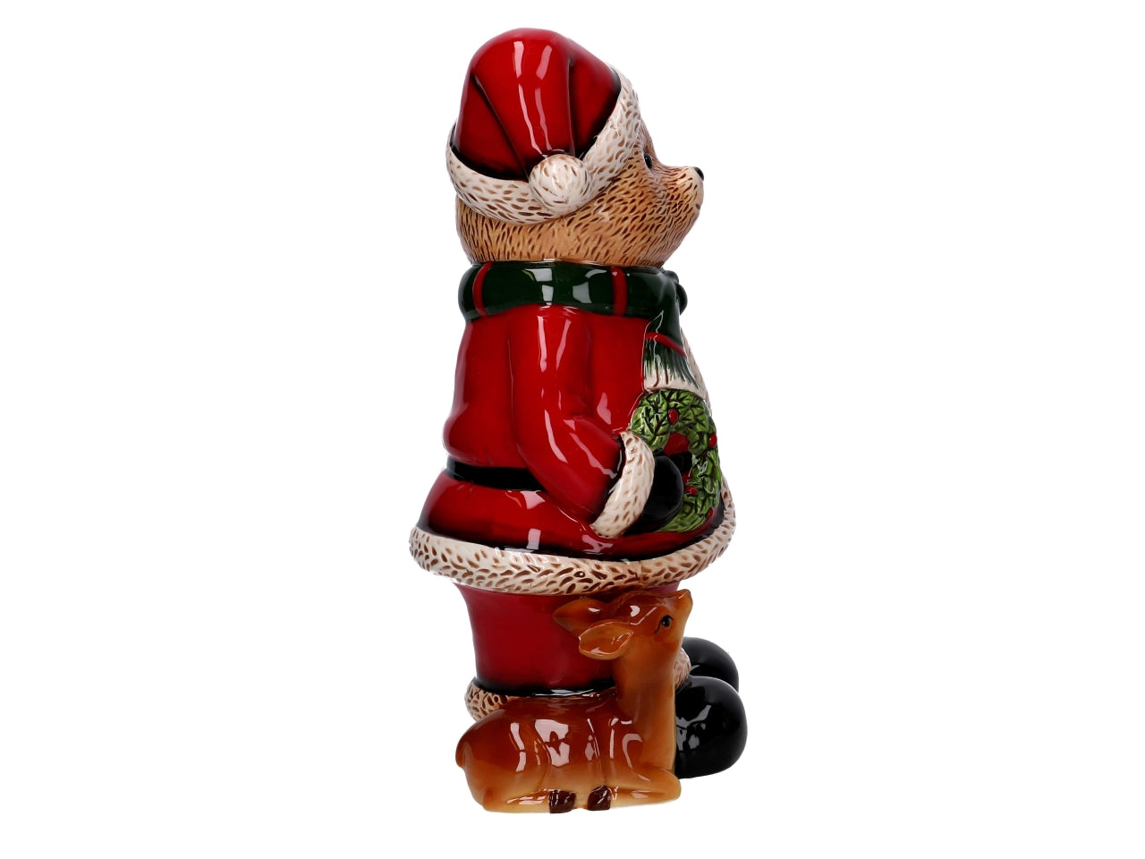 Orso in ceramica rosso 17,6x13x28,5cm