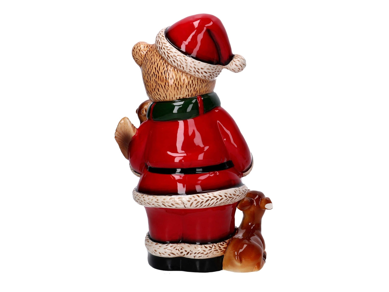 Orso in ceramica rosso 17,6x13x28,5cm