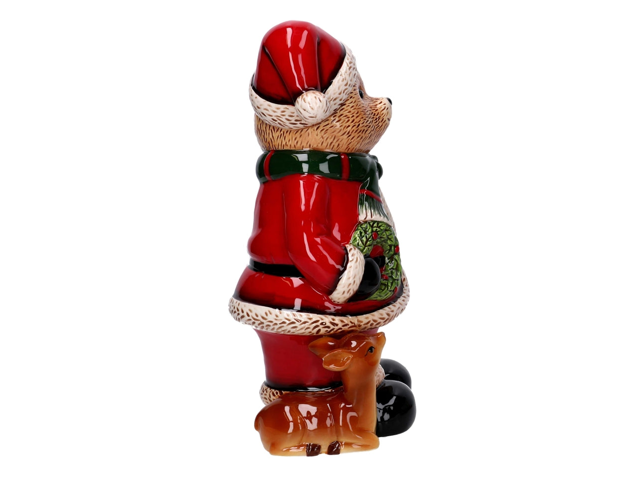 Orso in ceramica rosso 17,6x13x28,5cm