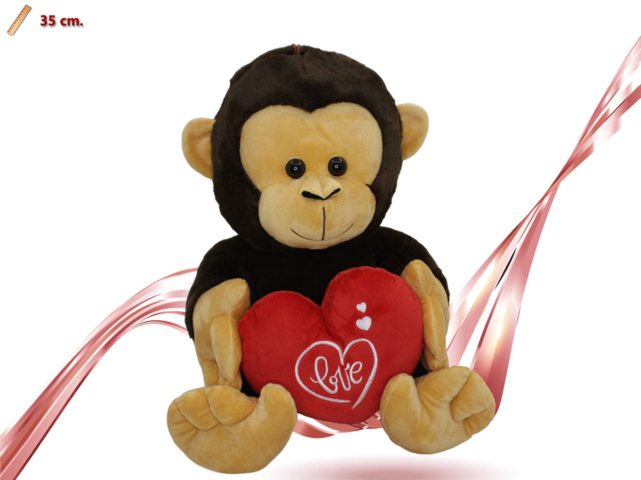 Peluche scimmia con cuore 35cm