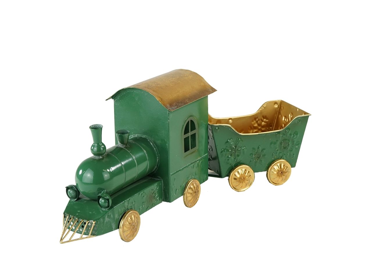 Trenino colore verde misura 70x15x27cm in metallo