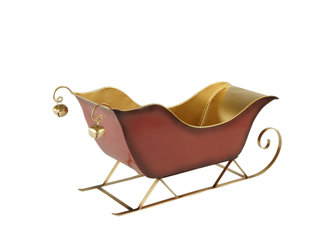 Slitta colore bordeaux misura 54x19x26cm in metallo