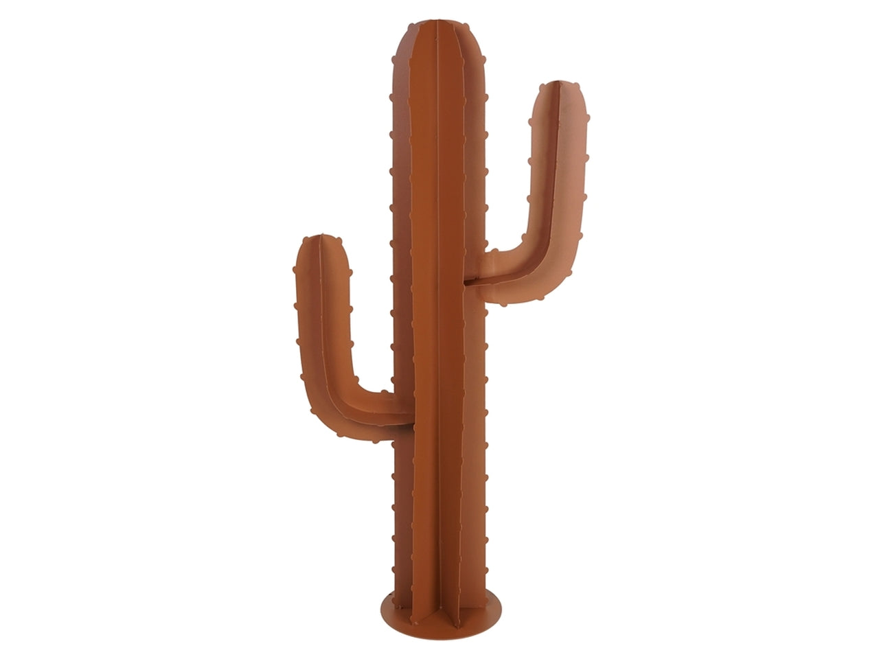Cactus decorativo in metallo industrial marrone, 50x25cm h.120cm - Plàthea