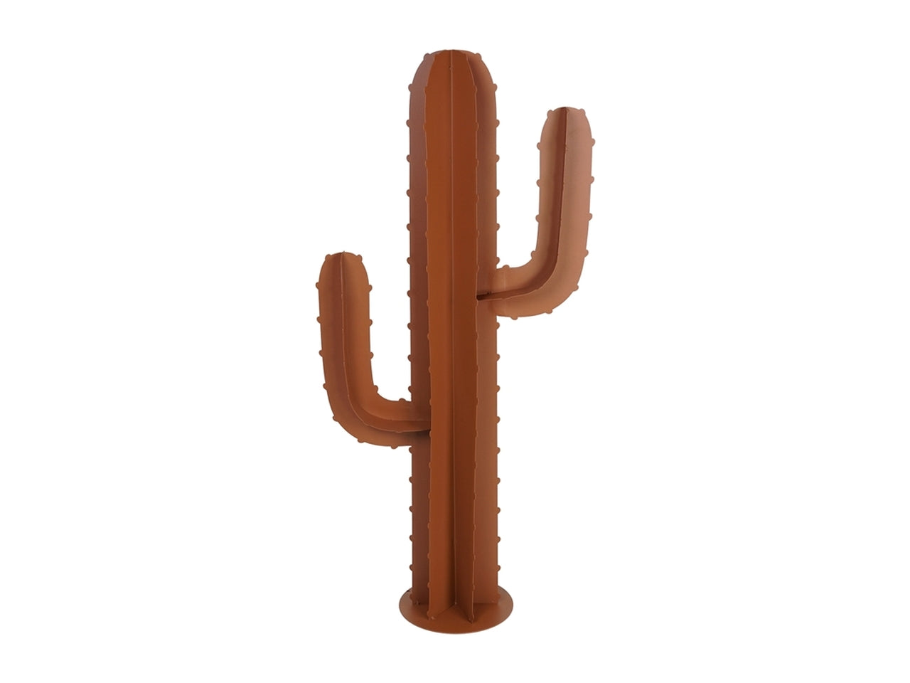 Cactus decorativo in metallo industrial marrone, 35x17cm h.80cm - Plàthea