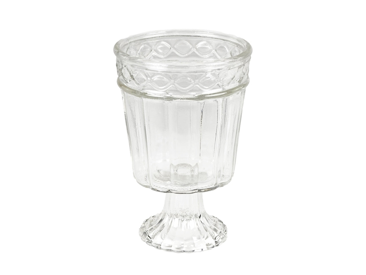 Centro tavola classico in vetro trasparente forma bicchiere, per uso interno/esterno - 18x12 cm - Plàthea