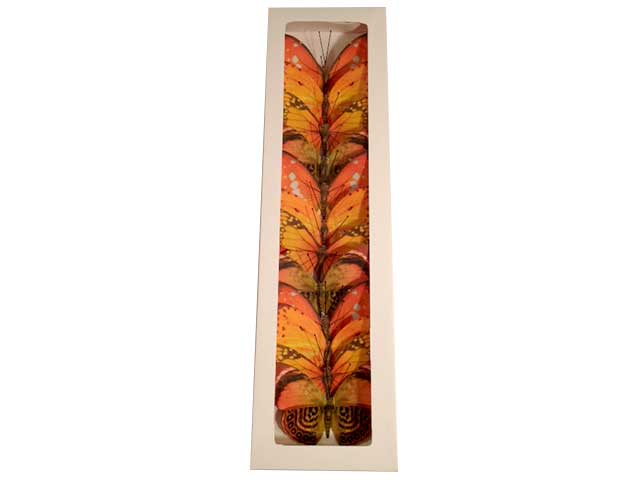 Farfalla carta 8cm aranc.12 pezzi e0171.15b