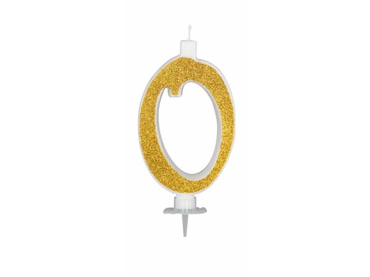Candela cm 12 glitter oro numero 0