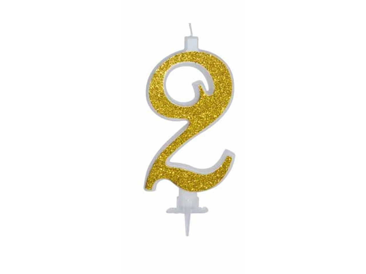 Candela cm 12 glitter oro numero 2