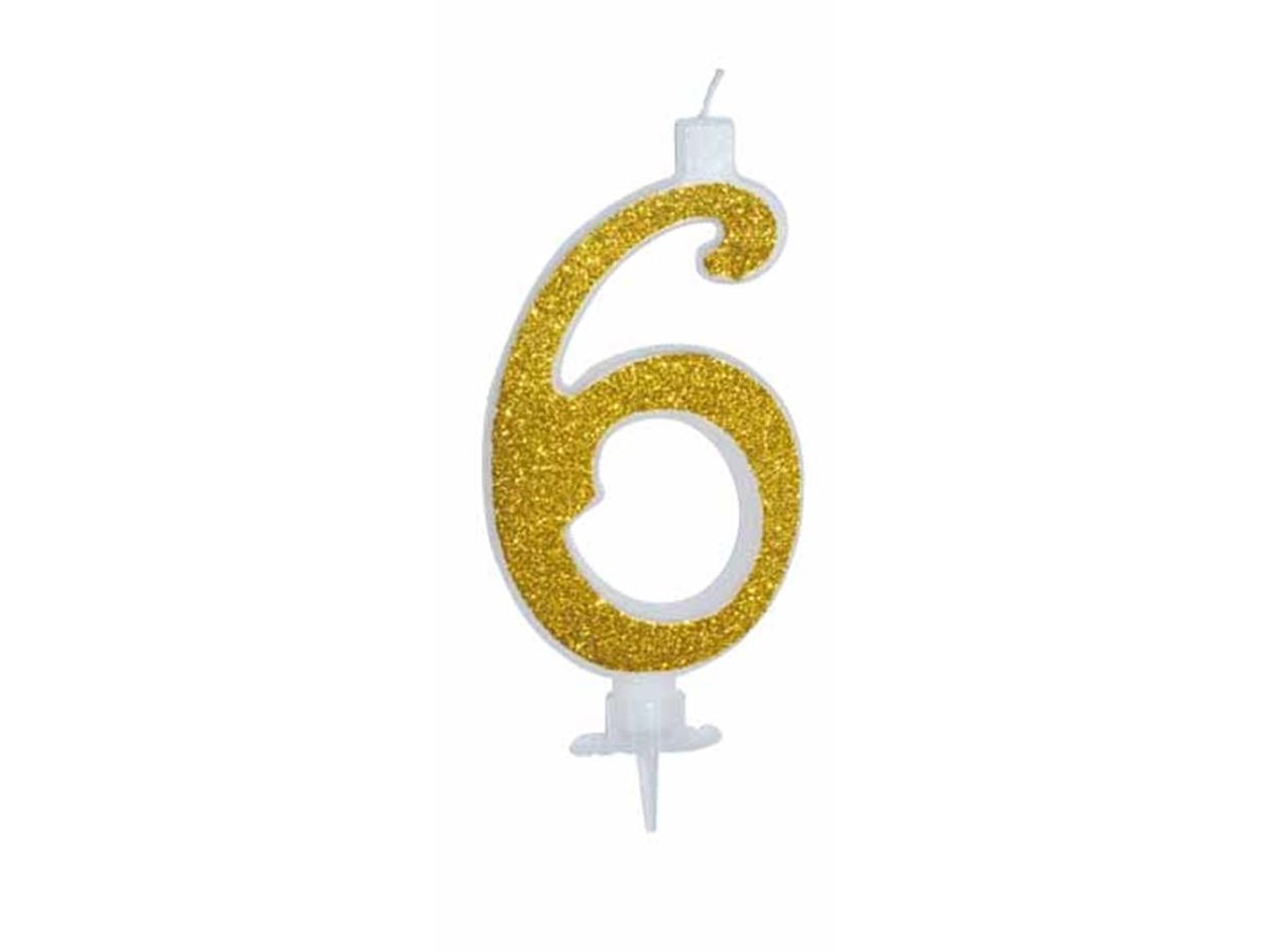 Candela cm 12 glitter oro numero 6