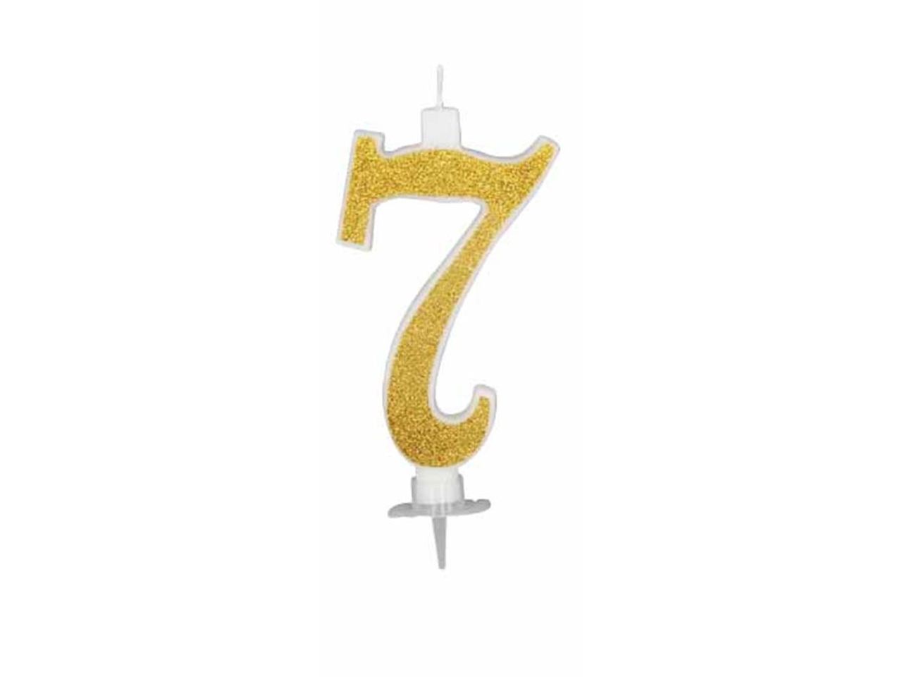 Candela cm 12 glitter oro numero 7
