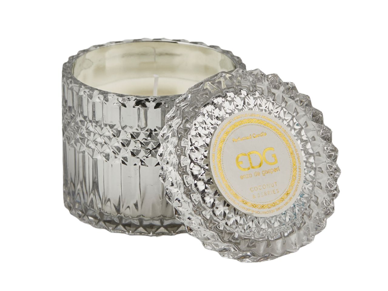 Candela crystal con vaso h.10,5xd.10,5cm 160gr
