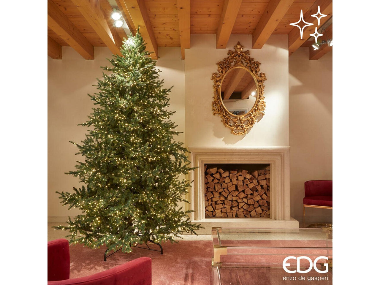 Albero di natale pino luxury verde con 6000 led da 270 cm - EDG