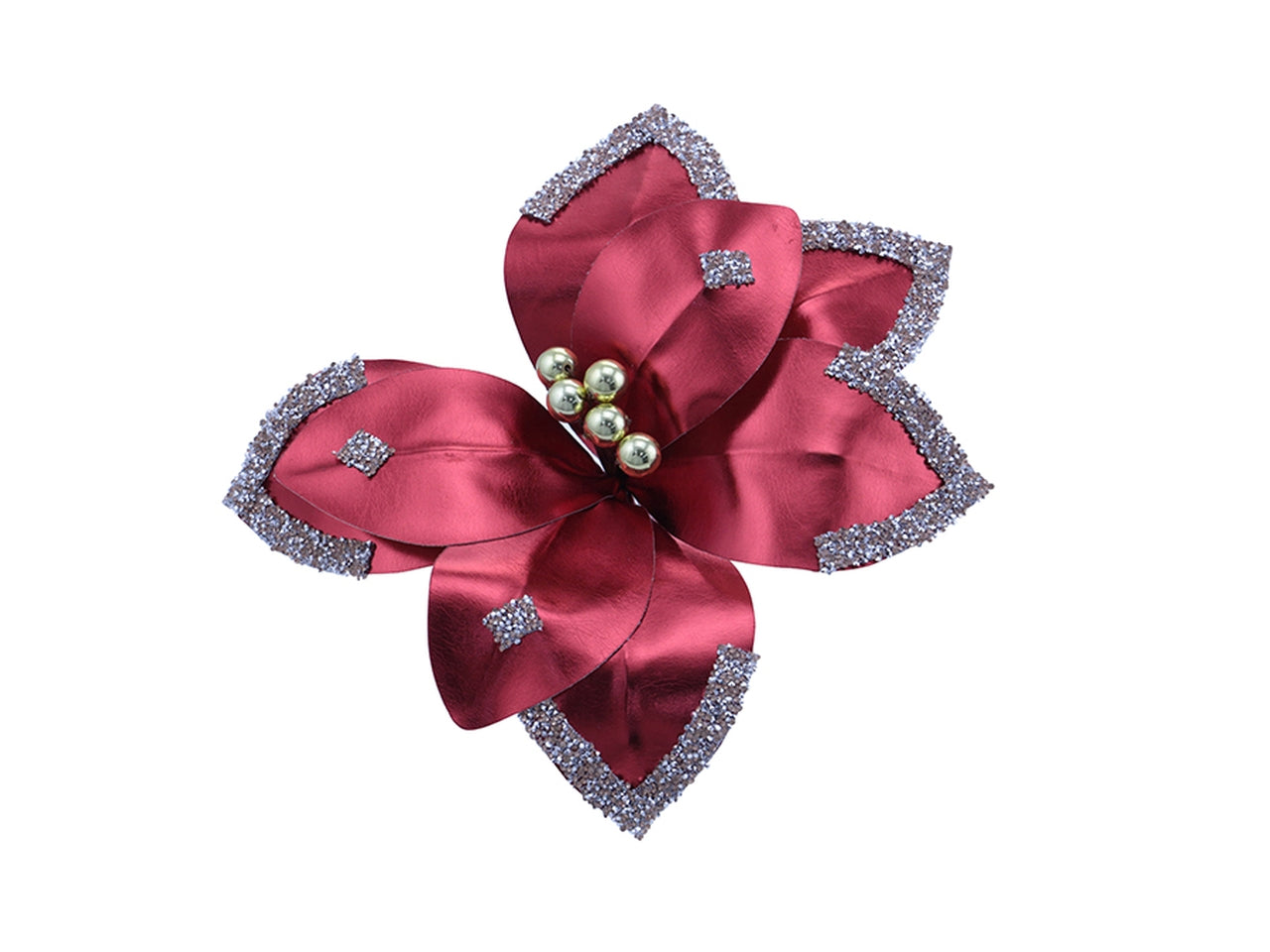 Fiore con gambo corto e 8 petali - rosso
