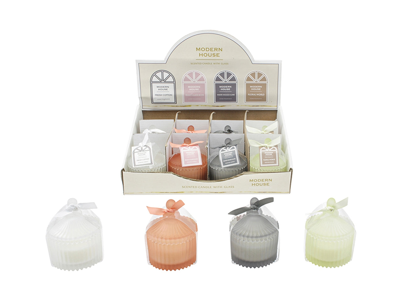 Candele 6x6x9cm 35gr in 4 fragranze assortite