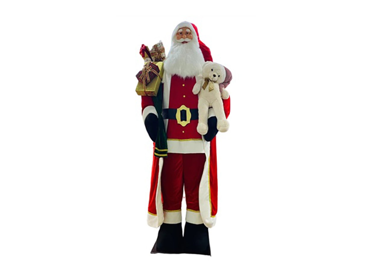 Babbo natale 3,80mt con orso rosso
