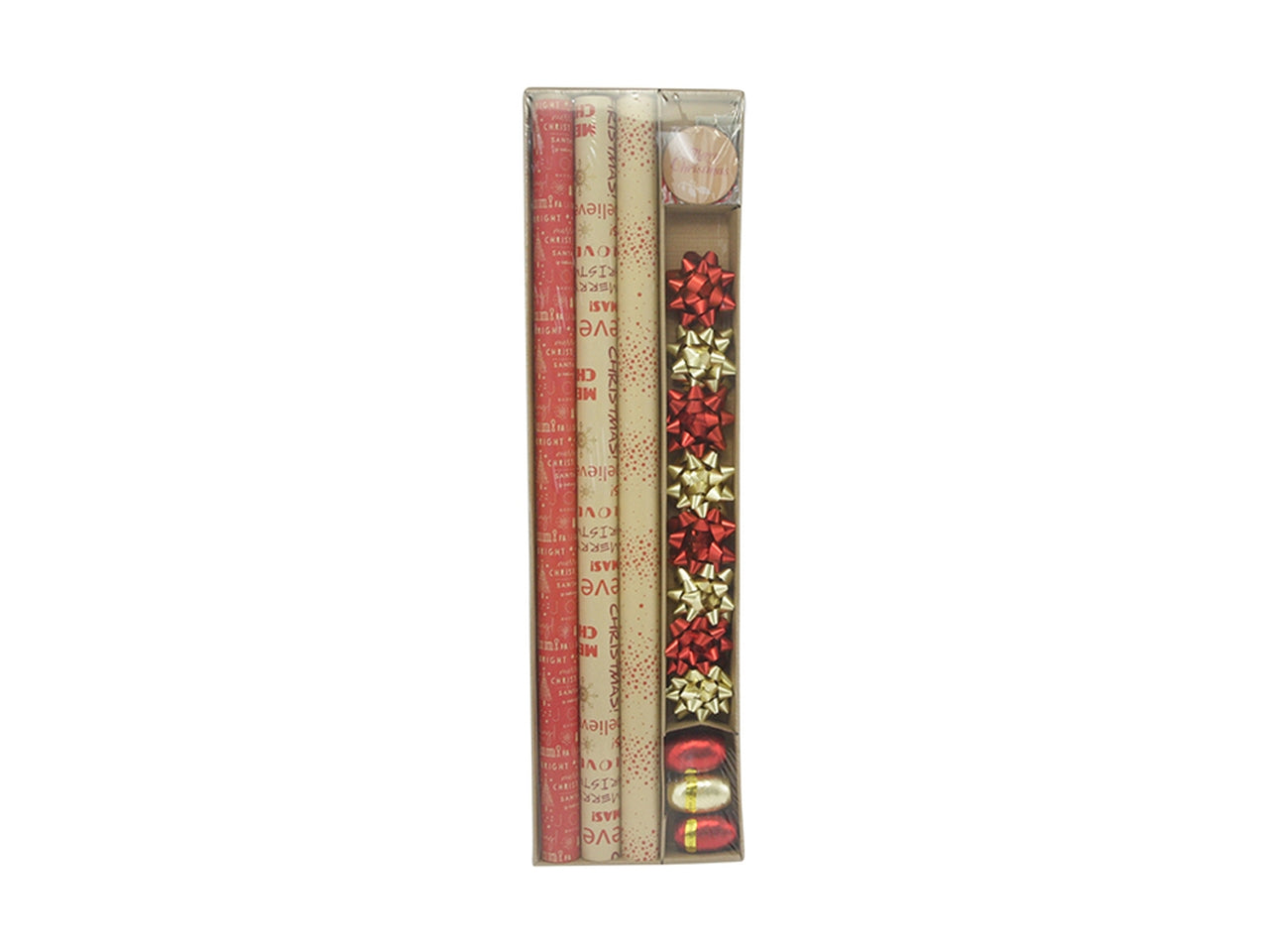 Box per confezionamento 20 oggetti decorato - rosso/oro
