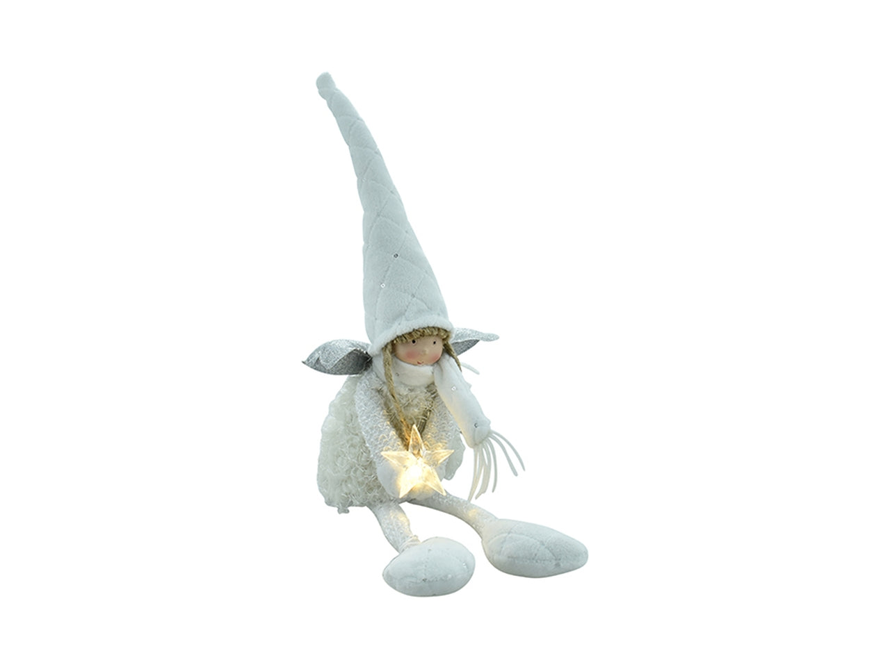 Angioletto con gambe lunghe e led 11x11x42cm - bianco