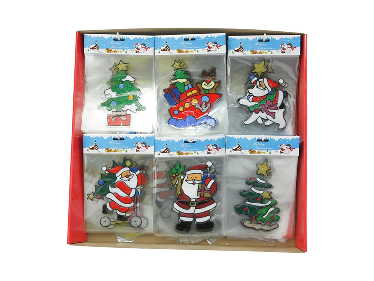 Decorazione sticker natalizia 18x15 in 6 assortimenti