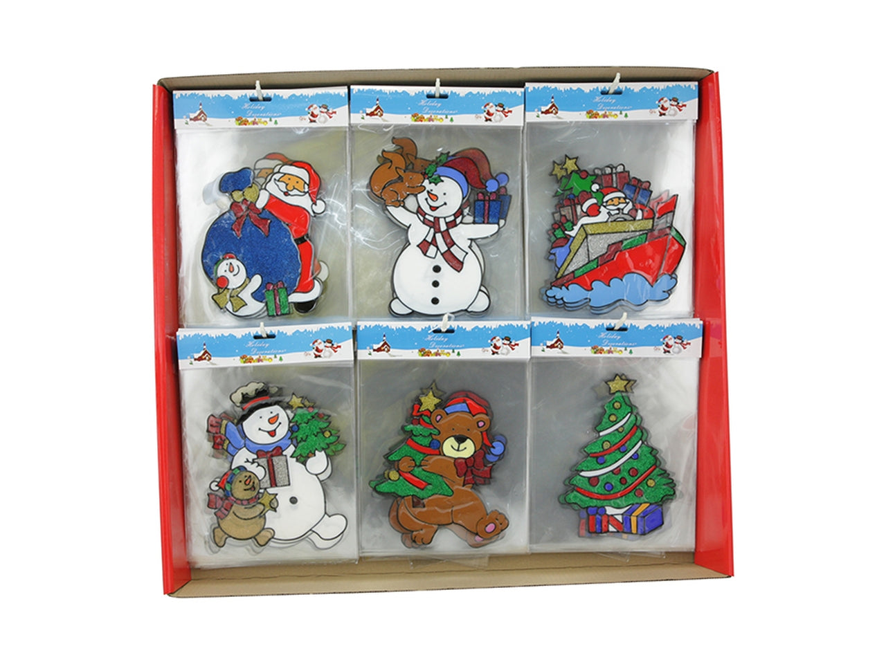 Decorazione sticker natalizia 15x23 in 6 assortimenti