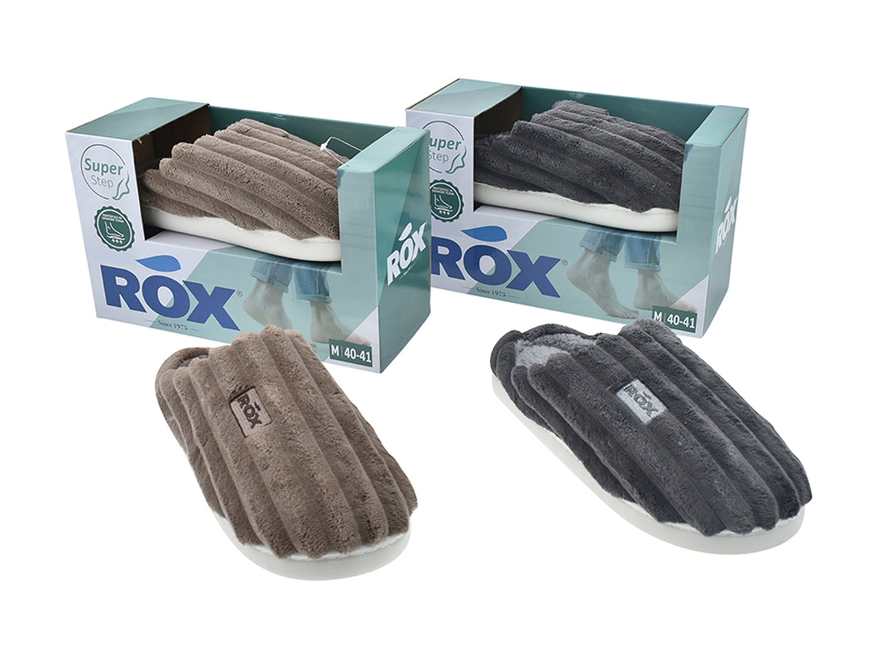 Pantofola rox da uomo 40/45 in 2 assortimenti
