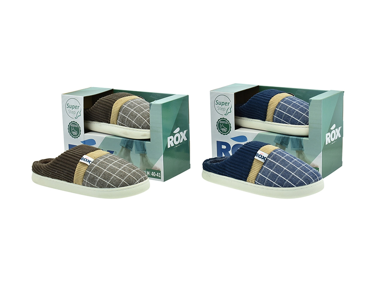Pantofola rox da uomo 40/45 in 2 assortimenti