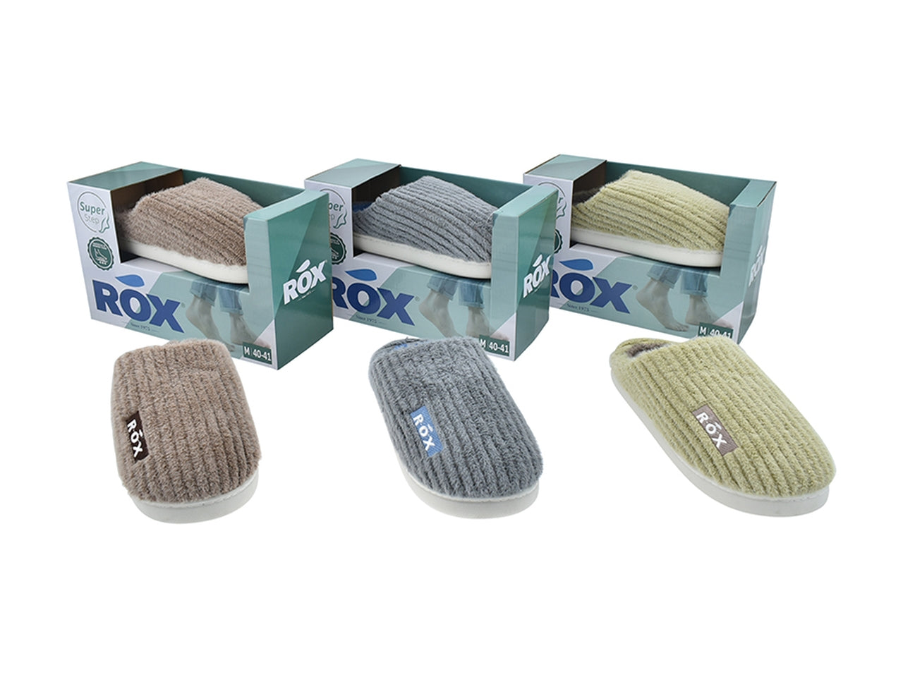 Pantofola rox da uomo 40/45 in 3 assortimenti