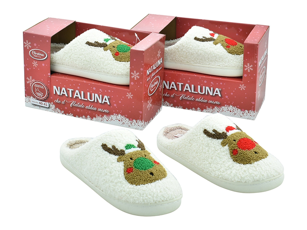 Pantofola nataluna da uomo 40/41 in 2 assortimenti