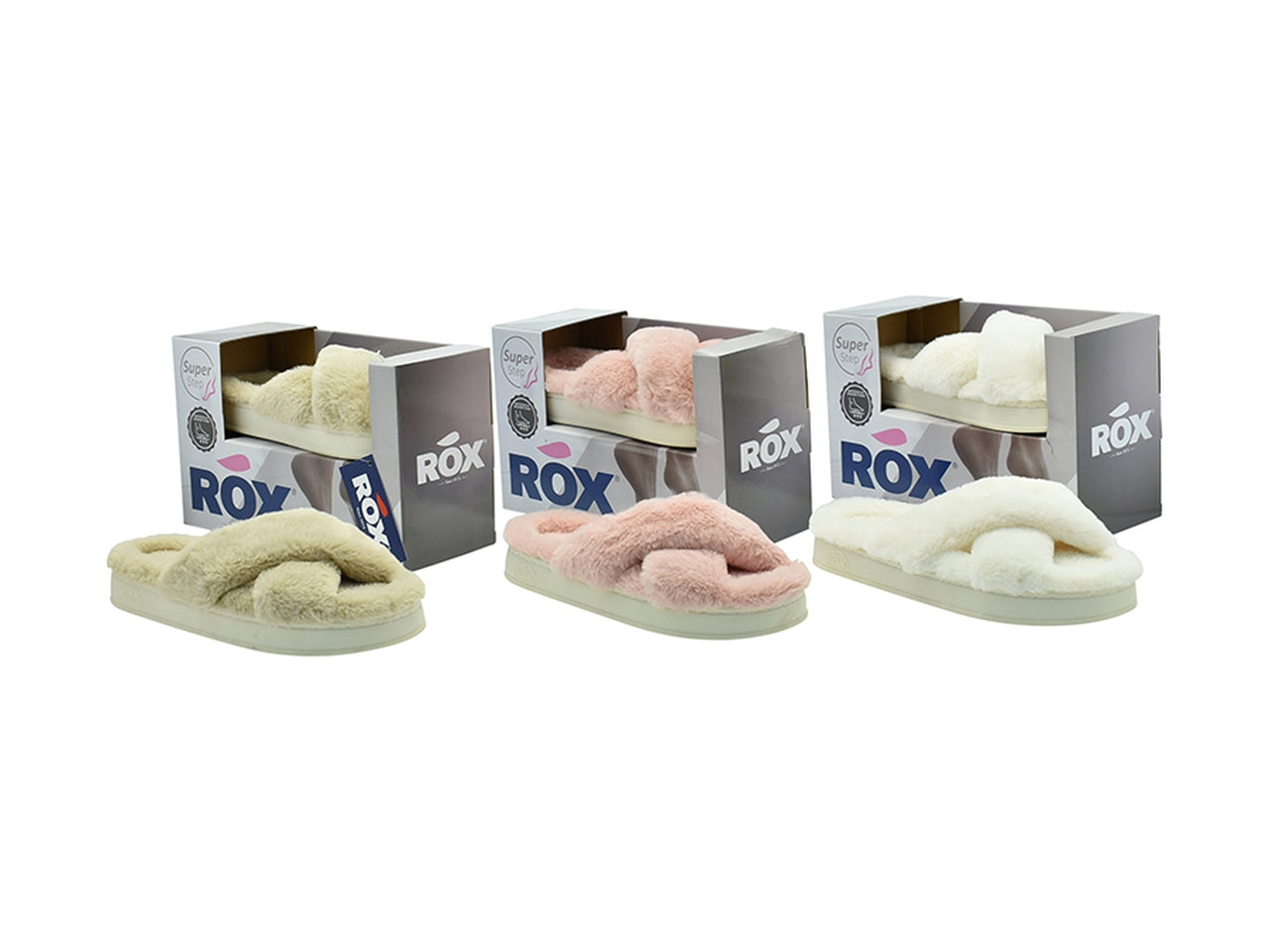 Pantofola rox da donna 36/41 in 3 assortimenti