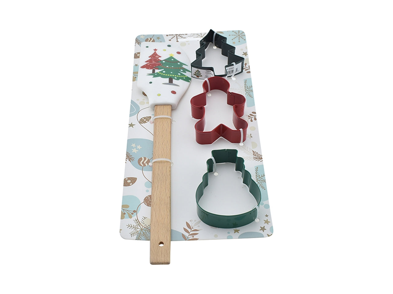 Spatola + 3 formine per biscotti set da 4 formine