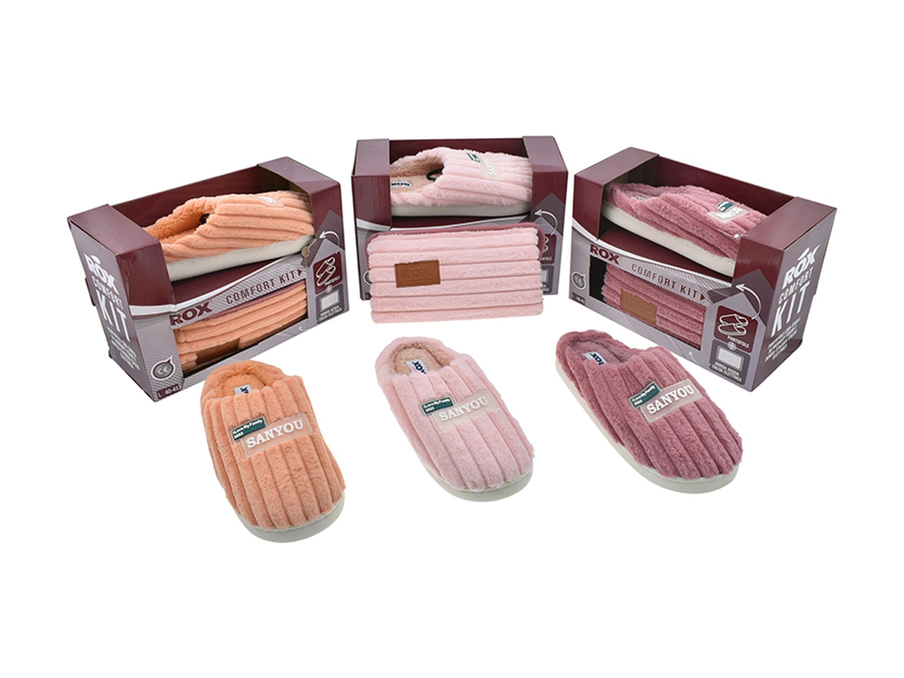 Set borsa acqua calda + pantofola donna 36/41 in 3 assortimenti