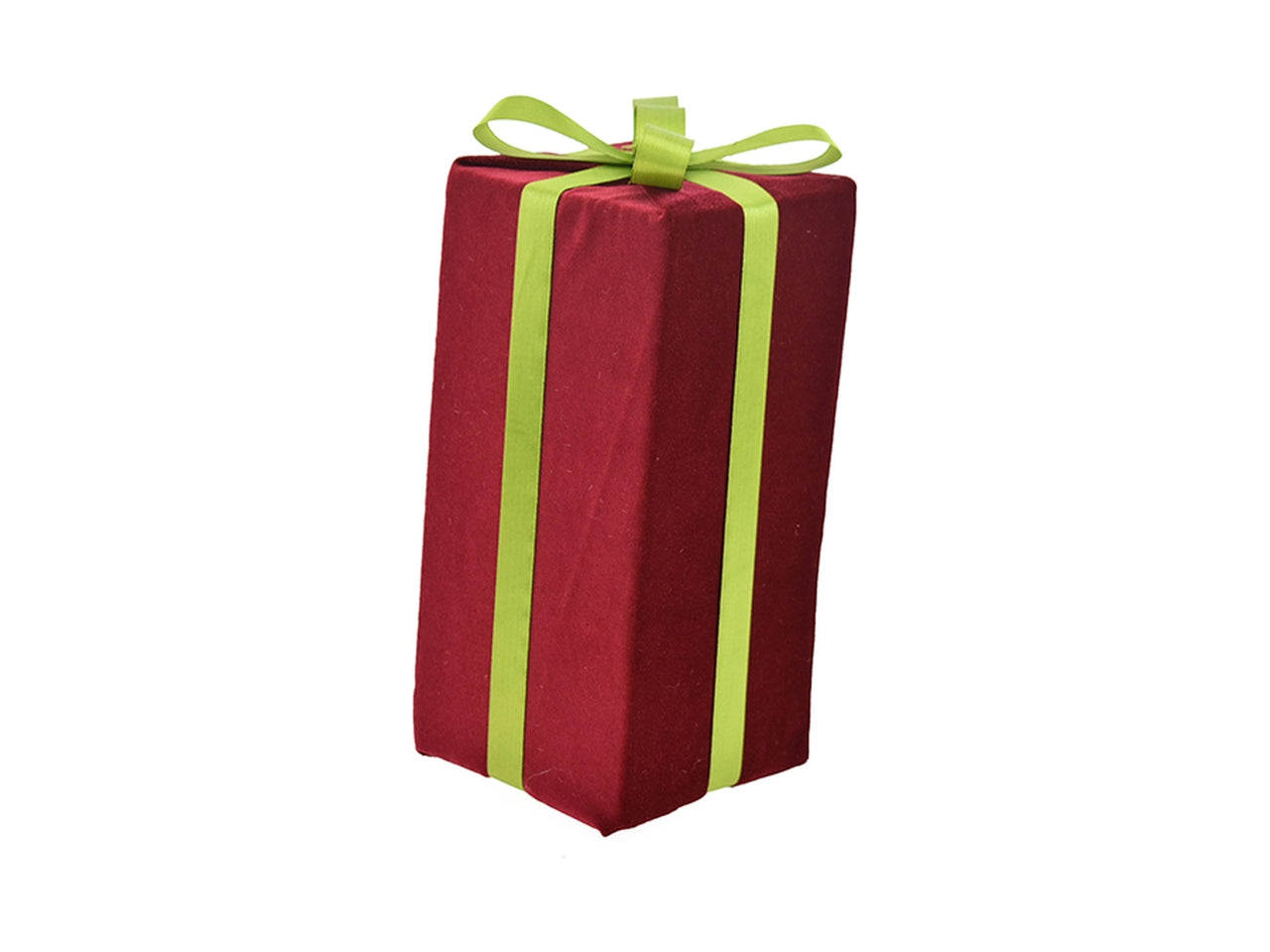 Appendino pacco regalo 12x12x25cm verde/bordeaux