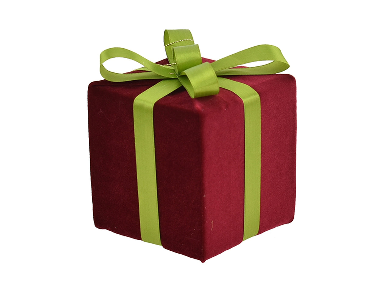 Appendino pacco regalo 15x15x15cm verde/bordeaux