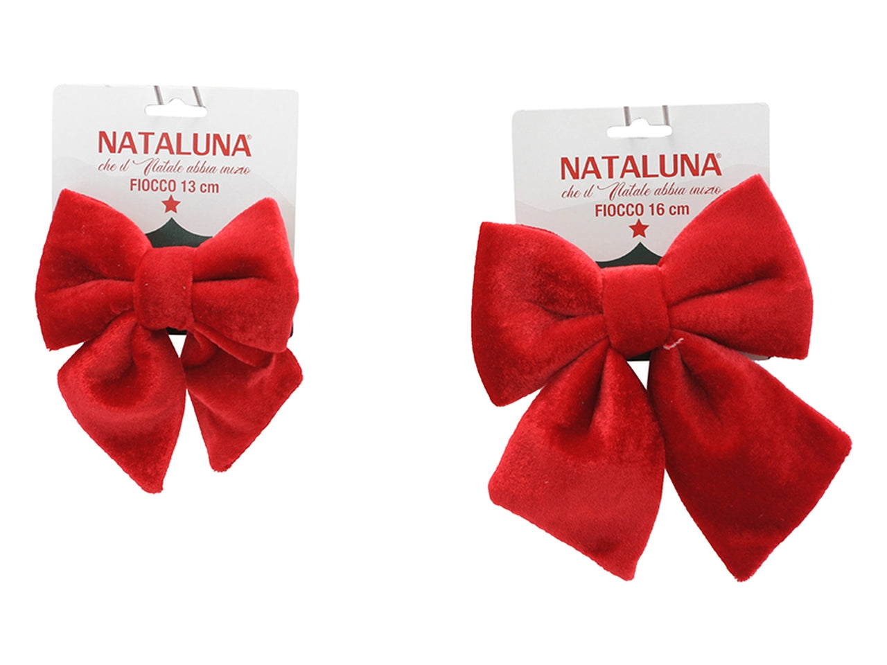 Fiocco imbottito in 2 misure assortite 13-16cm rosso