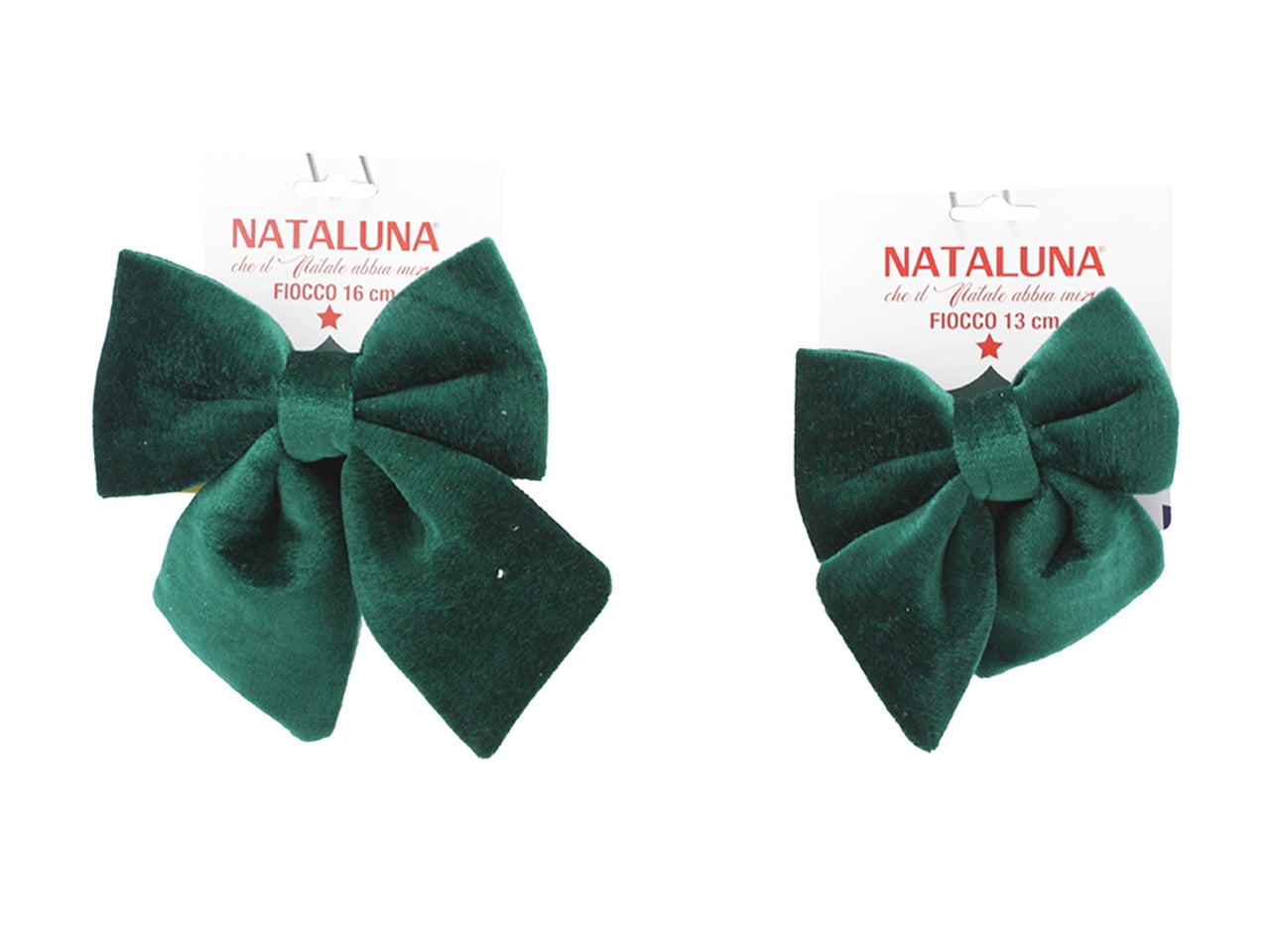 Fiocco imbottito in 2 misure assortite 13-16cm verde