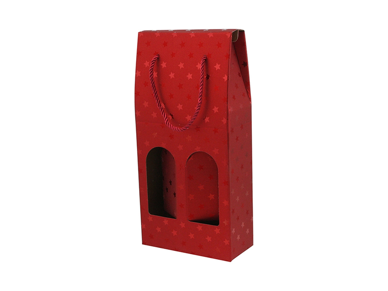 Porta 2 bottiglie 300g 18x38,5x8,3cm - rosso