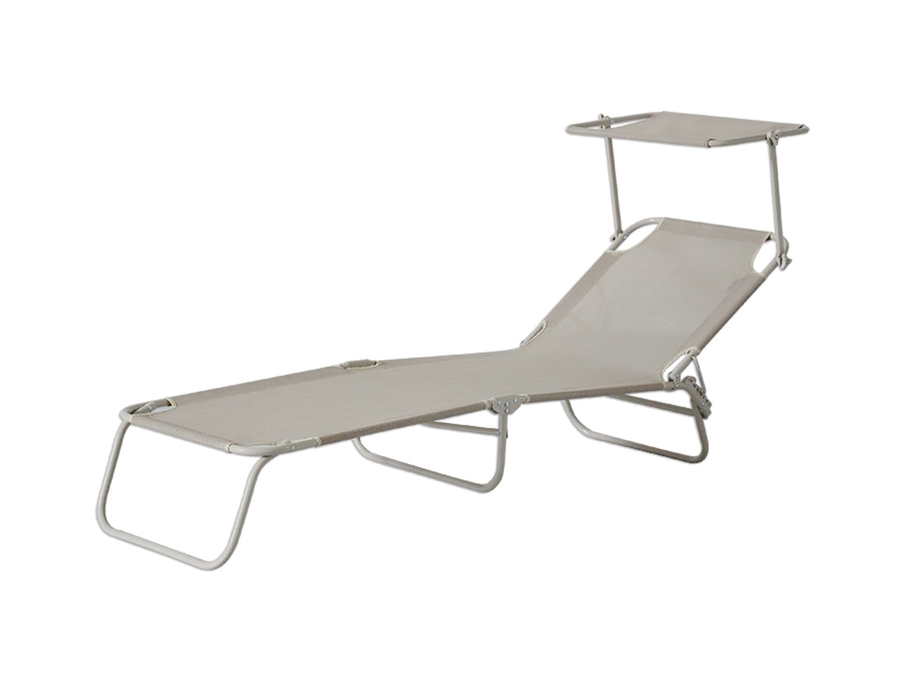 Lettino mare acciaio/txt con parasole 188x55x24cm sabbia