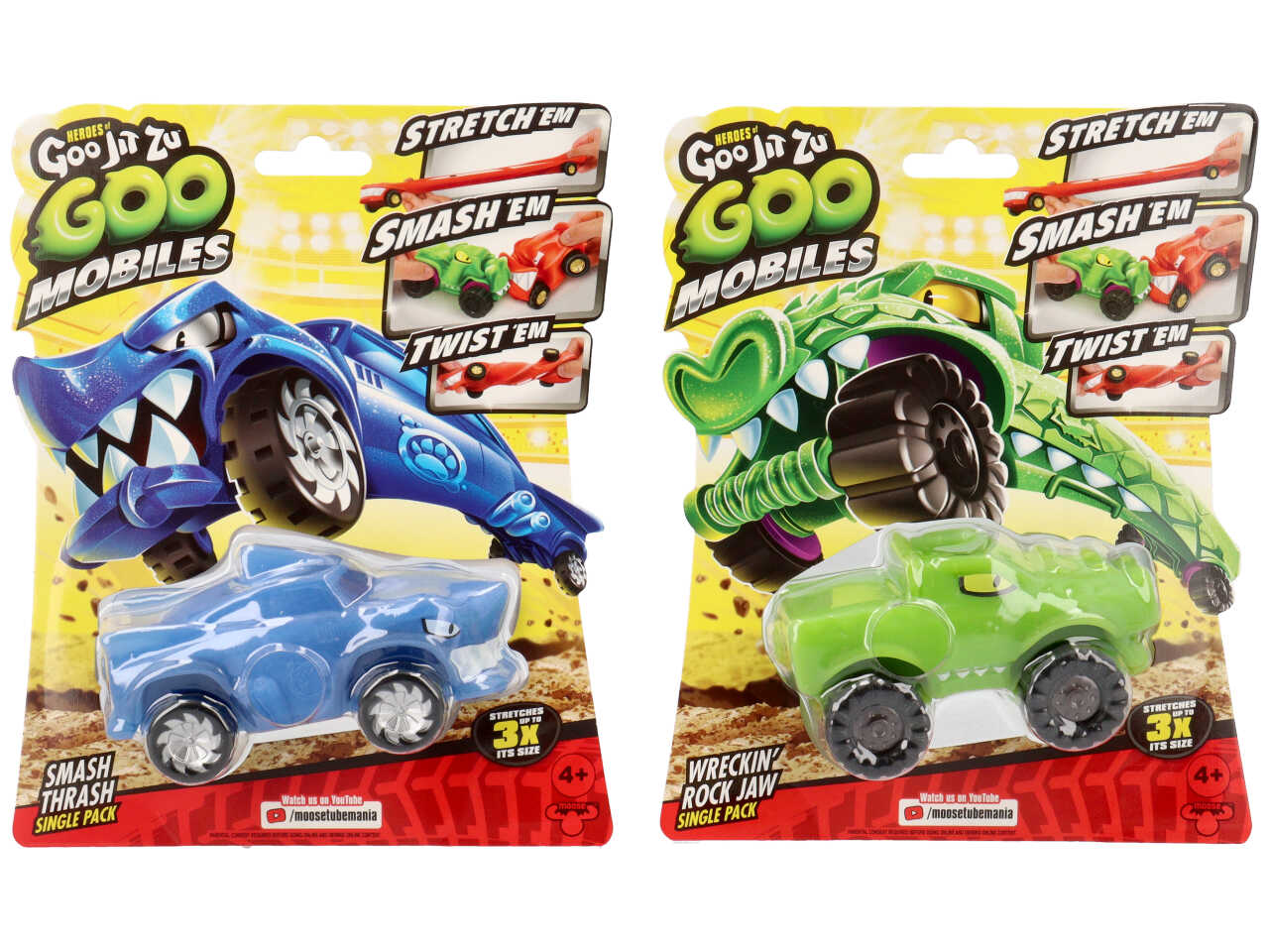 Grandi giochi goo jit zu goo mobiles in versione goo jit zu 11cm da schiacciare, allungare e scontrare